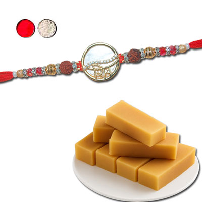 "RAKHIS -AD 4620 A (Single Rakhi), 500gms of Milk Mysore Pak  - Click here to View more details about this Product